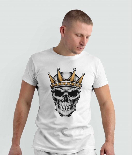 Мъжка тениска с щампа Готика The King skull - TShirtArtShop.com